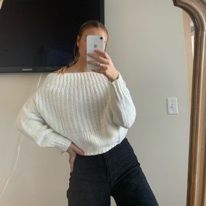 White off shoulder sweater